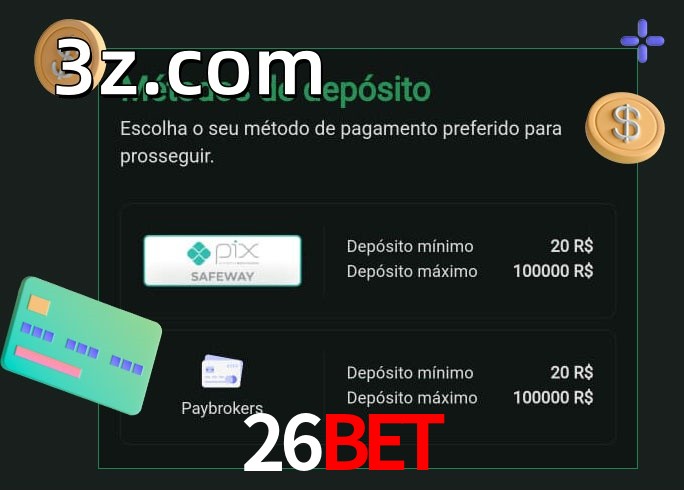 O cassino 26BETbet oferece uma grande variedade de métodos de pagamento